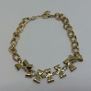 Cute Gold Tone Bow Bracelet